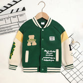 Toddler Kids Girls Boy's Trendy Embroidery Letters Print Jacket Baseball Collar Sports Casual Coat Children's Wear